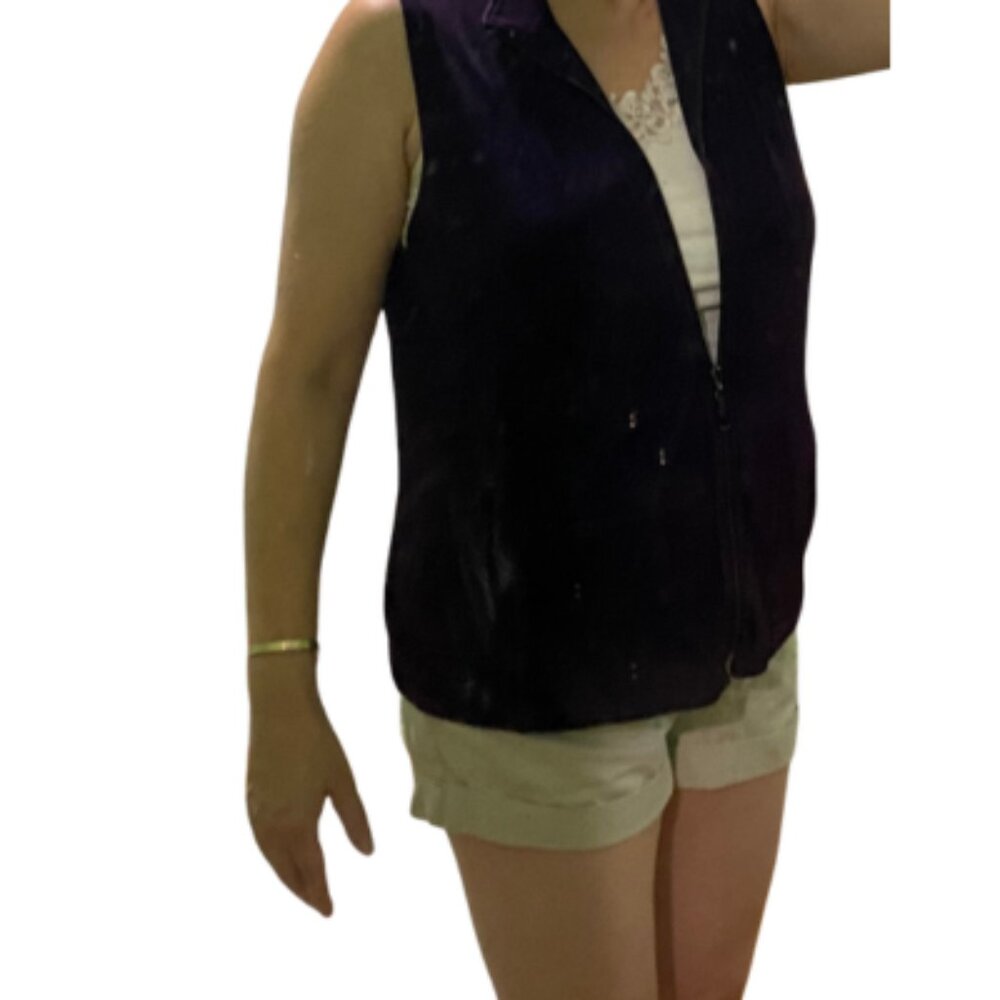 Chico's Eggplant Purple Zip Vest S/M - Picture 9 of 9